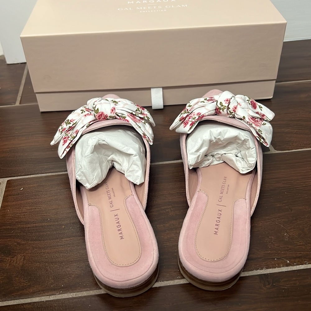 Margaux x Gal Meets Galm Pink Floral Bow Mules - Picture 4 of 8